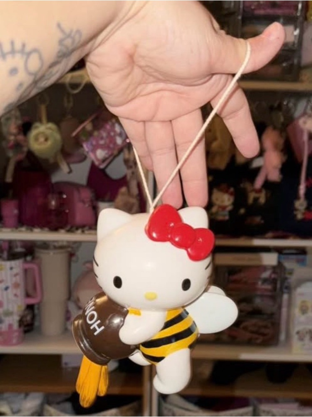 Sanrio Hello Kitty Bee Ornament with Red Bow